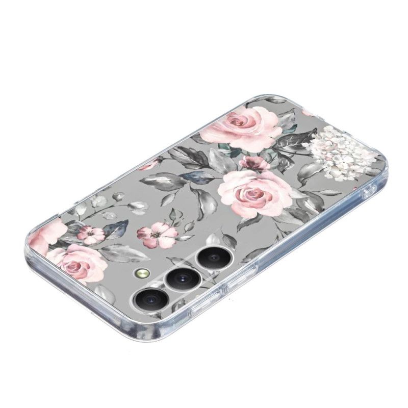 Cover Samsung Galaxy A17 4g / 5g Gråt Blomstermønster