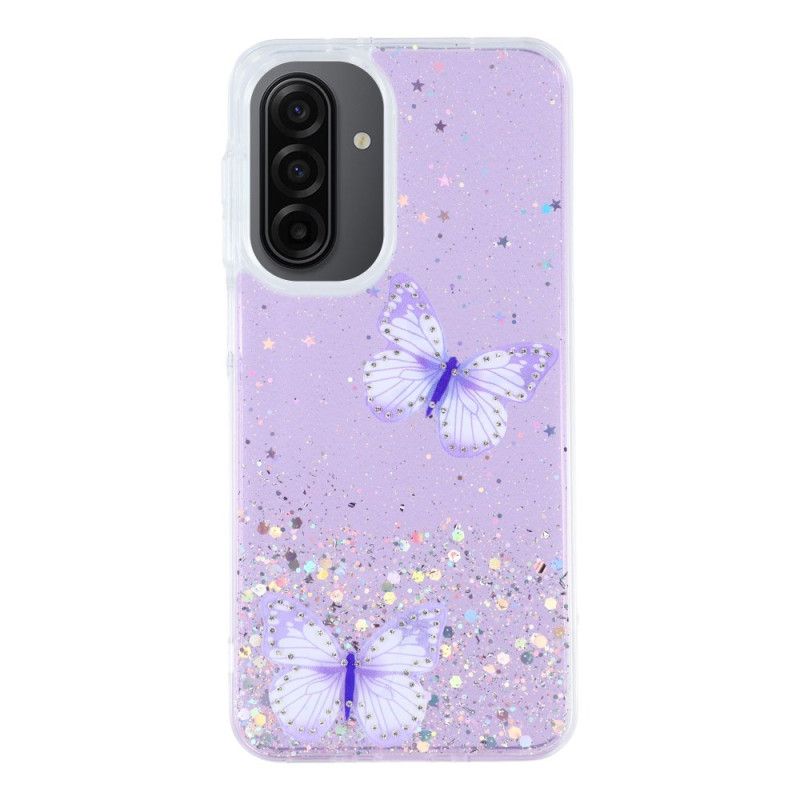 Cover Samsung Galaxy A17 4g / 5g Telefon Etui Glittersommerfugle