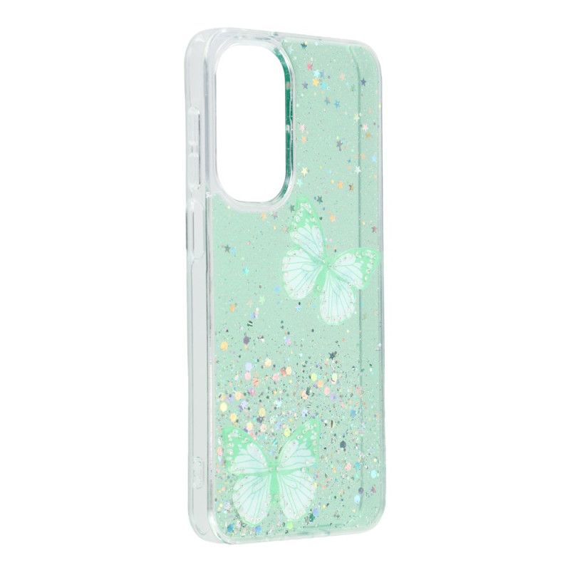Cover Samsung Galaxy A17 4g / 5g Telefon Etui Glittersommerfugle