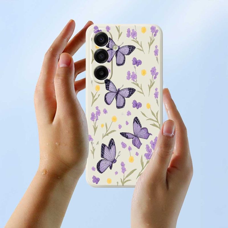 Cover Samsung Galaxy A17 4g / 5g Telefon Etui Lilla Sommerfugle