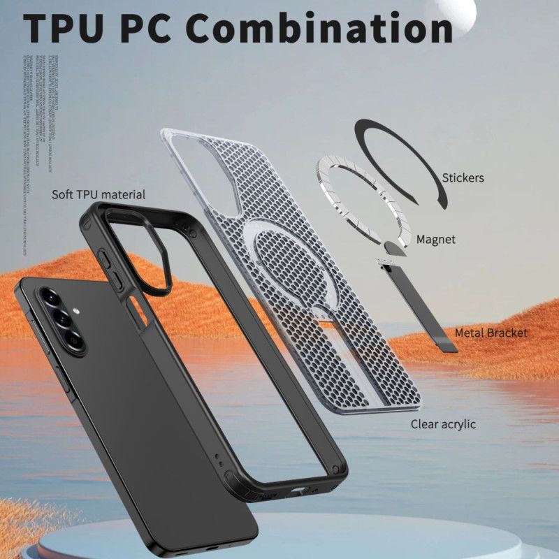 Cover Samsung Galaxy A17 4g / 5g Telefon Etui Magnetisk Gittertekstur