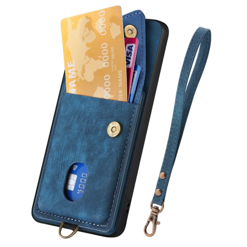 Cover Samsung Galaxy A17 4g / 5g Telefon Etui Ruskindseffekt Med Kortholder Og Snor