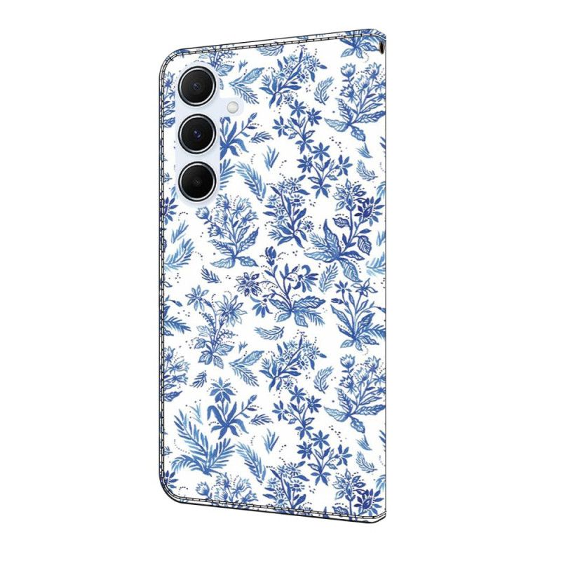 Flip Cover Samsung Galaxy A17 4g / 5g Blå Blomster