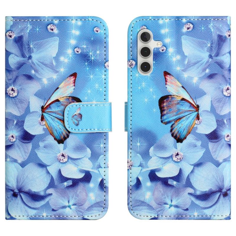 Flip Cover Samsung Galaxy A17 4g / 5g Blomster- Og Sommerfuglemønster