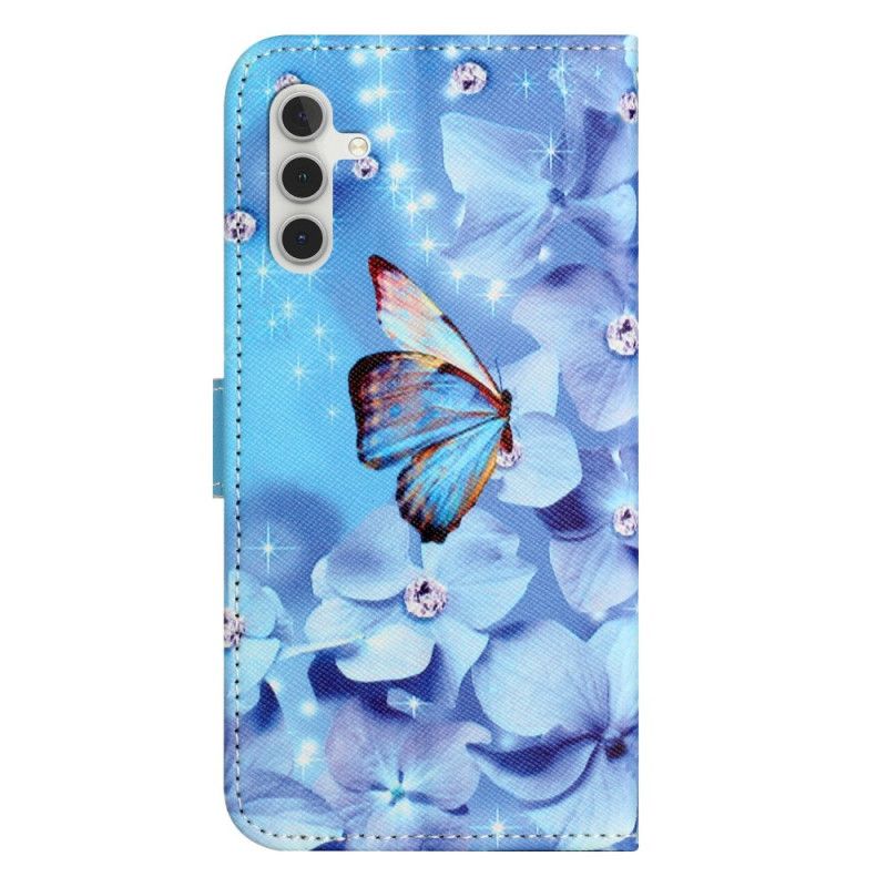 Flip Cover Samsung Galaxy A17 4g / 5g Blomster- Og Sommerfuglemønster