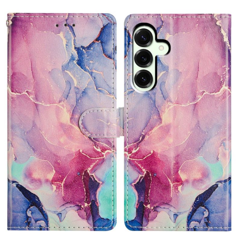 Flip Cover Samsung Galaxy A17 4g / 5g Grøn Og Lyserød Marmor