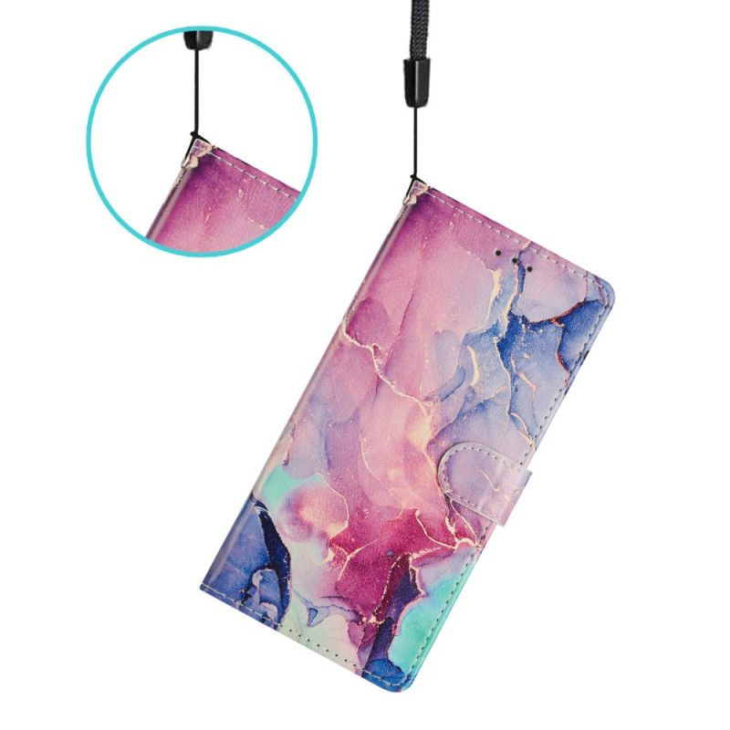 Flip Cover Samsung Galaxy A17 4g / 5g Grøn Og Lyserød Marmor