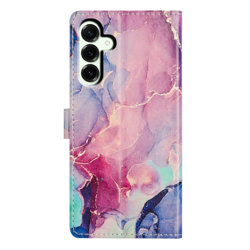 Flip Cover Samsung Galaxy A17 4g / 5g Grøn Og Lyserød Marmor