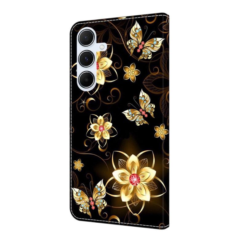 Flip Cover Samsung Galaxy A17 4g / 5g Guldblomster
