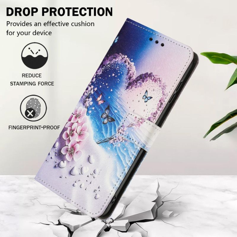 Flip Cover Samsung Galaxy A17 4g / 5g Hjertesommerfugl