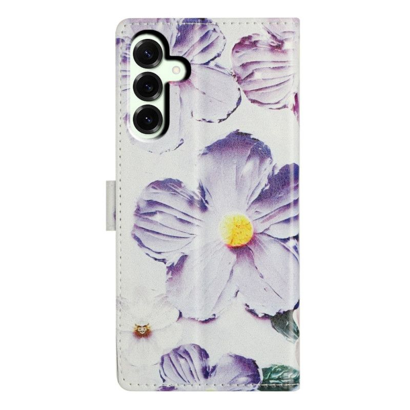Flip Cover Samsung Galaxy A17 4g / 5g Lilla Blomstermønster