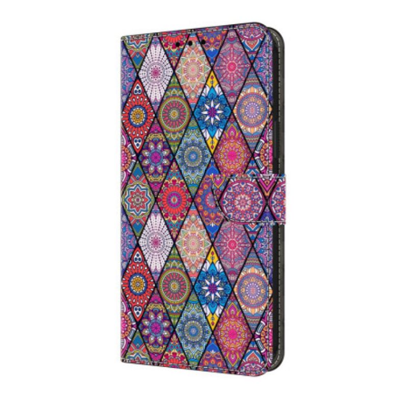 Flip Cover Samsung Galaxy A17 4g / 5g Lyserødt Etnisk Mønster
