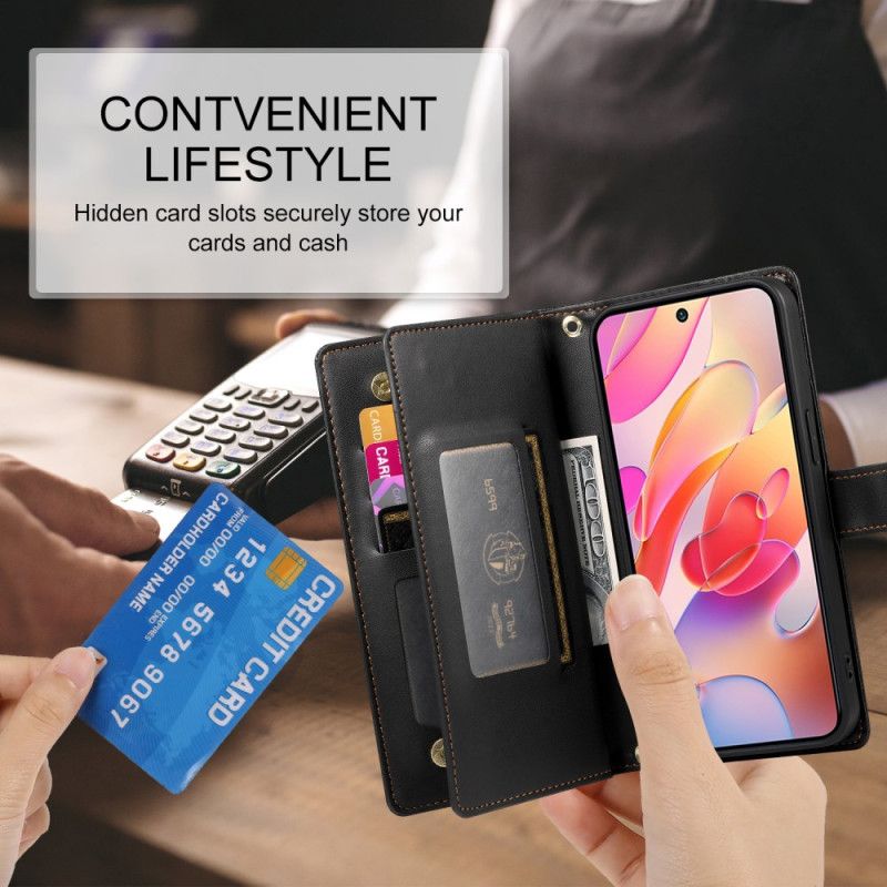 Flip Cover Samsung Galaxy A17 4g / 5g Pung Med Lynlåslomme Og Stropper