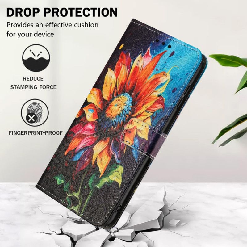 Flip Cover Samsung Galaxy A17 4g / 5g Solsikkemønster