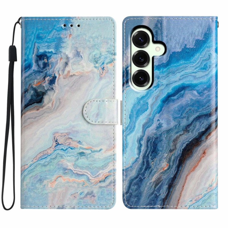 Flip Cover Til Samsung Galaxy A17 4g / 5g Blå Marmor