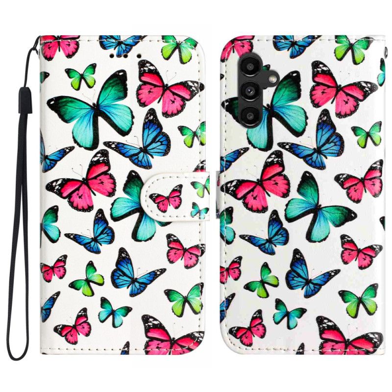 Flip Cover Til Samsung Galaxy A17 4g / 5g Farverige Sommerfugle