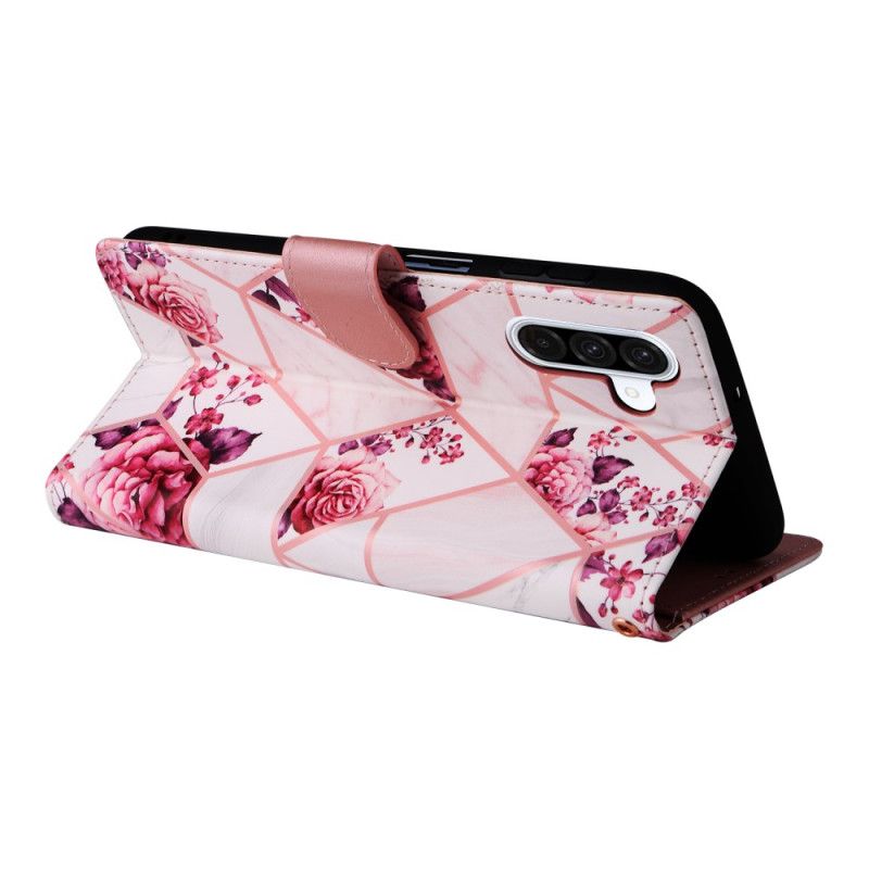 Flip Cover Til Samsung Galaxy A17 4g / 5g Marmordesign Med Snor