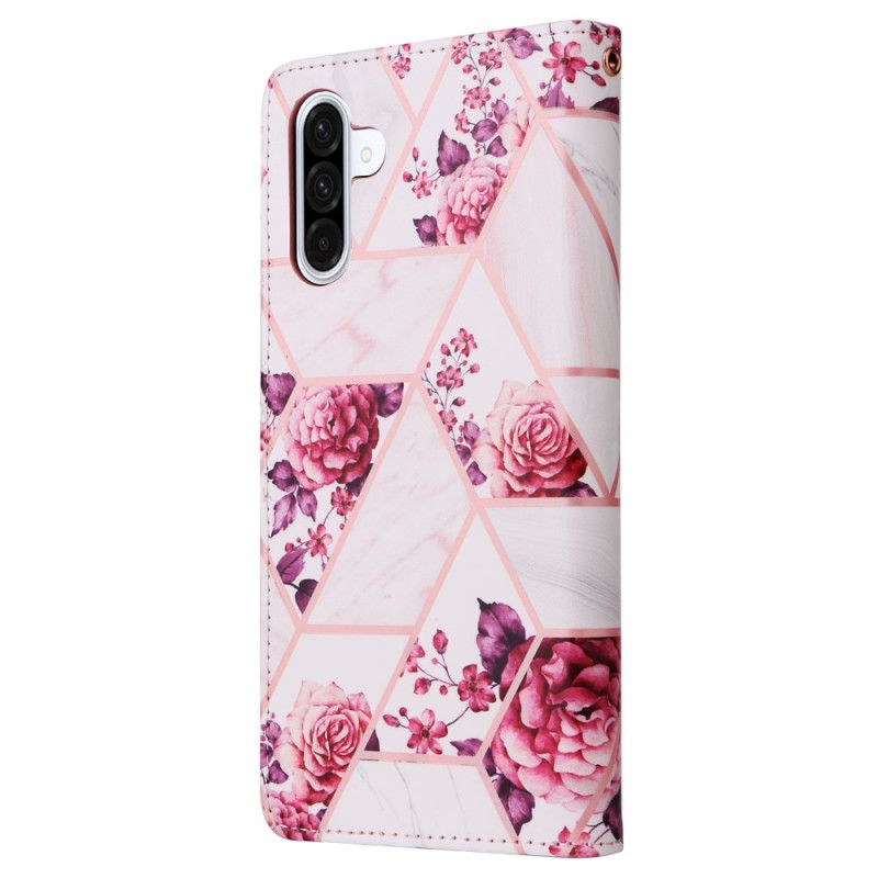 Flip Cover Til Samsung Galaxy A17 4g / 5g Marmordesign Med Snor