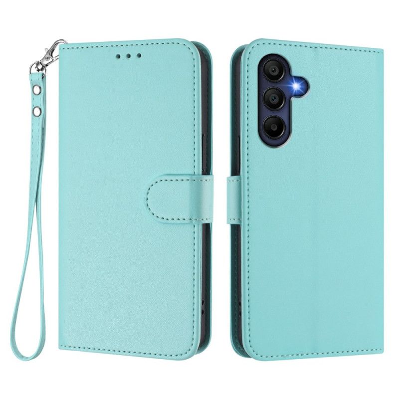 Læder Cover Samsung Galaxy A17 4g / 5g Simpelt Design Med Snor