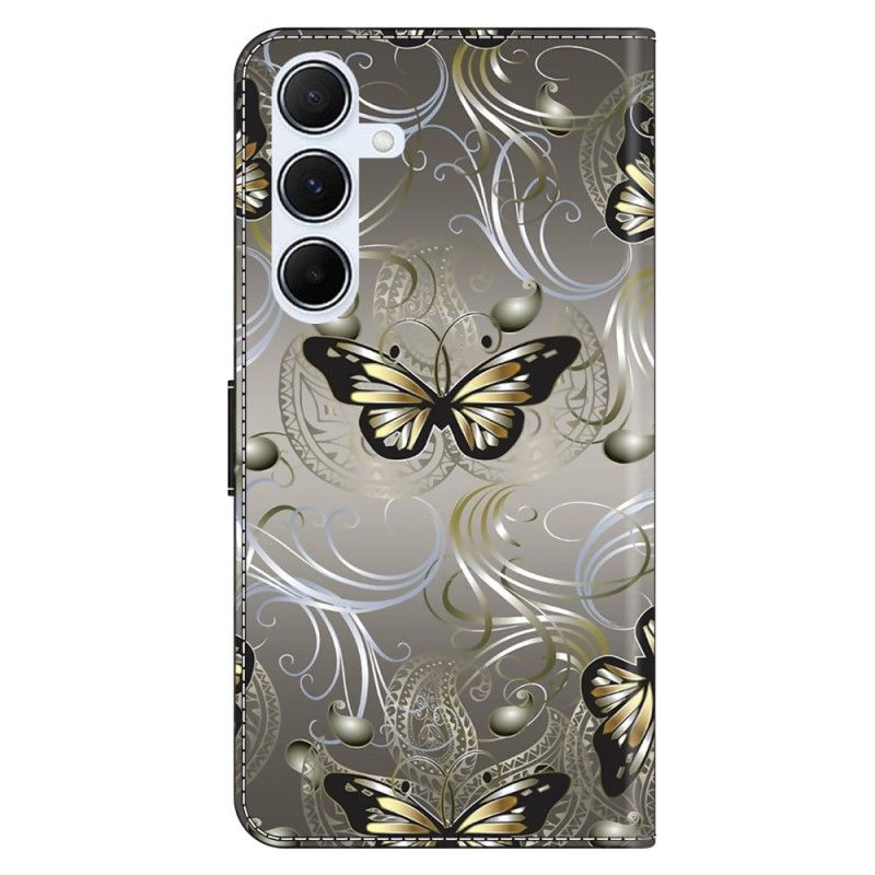 Læder Cover Samsung Galaxy A17 4g / 5g Telefon Etui Blondesommerfugle