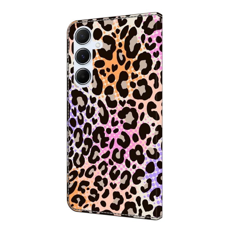 Læder Cover Samsung Galaxy A17 4g / 5g Telefon Etui Farverigt Leopardmønster