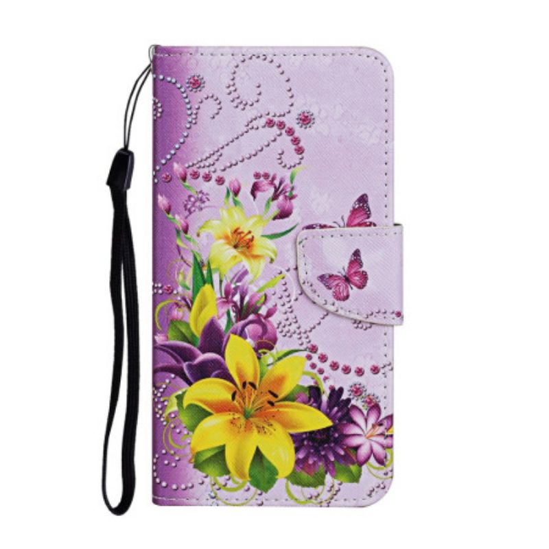 Læder Cover Samsung Galaxy A17 4g / 5g Telefon Etui Gule Blomster