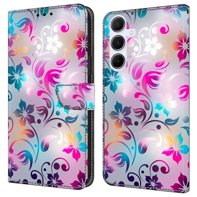 Læder Cover Samsung Galaxy A17 4g / 5g Telefon Etui Håndlavede Blomster