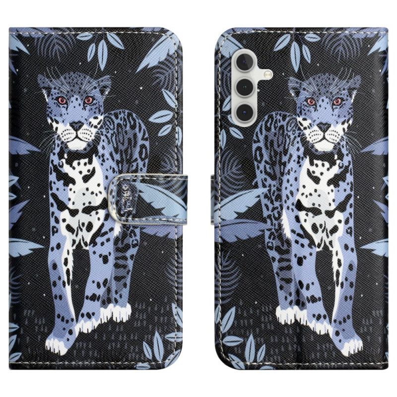 Læder Cover Samsung Galaxy A17 4g / 5g Telefon Etui Leopard