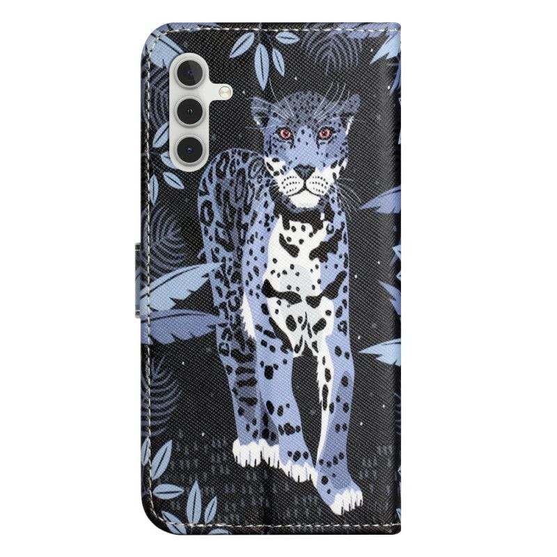 Læder Cover Samsung Galaxy A17 4g / 5g Telefon Etui Leopard