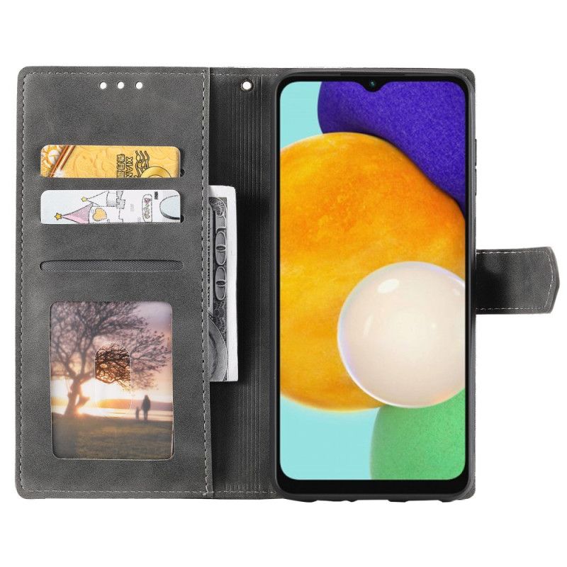 Læder Cover Samsung Galaxy A17 4g / 5g Telefon Etui Tofarvet Trekantdesign