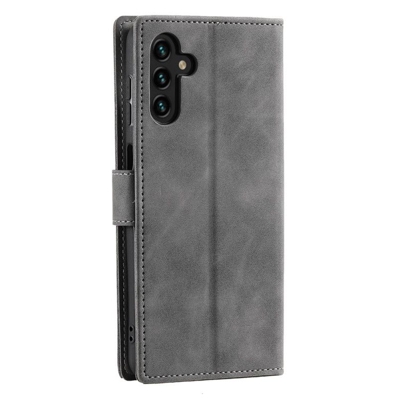 Læder Cover Samsung Galaxy A17 4g / 5g Telefon Etui Tofarvet Trekantdesign
