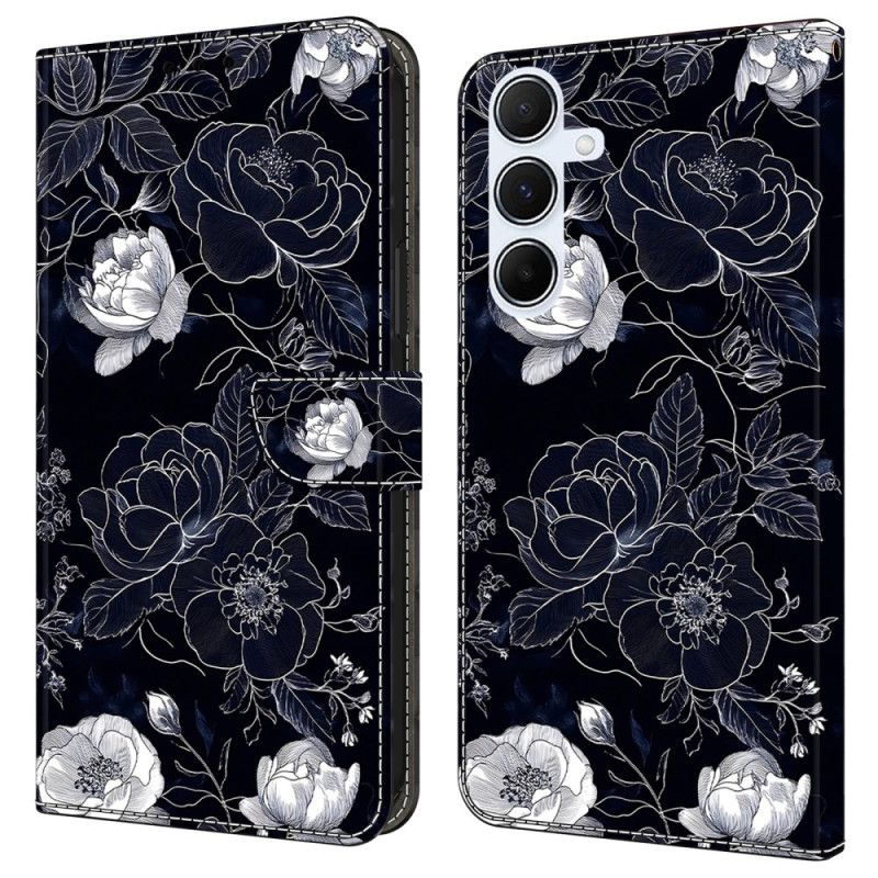Læder Cover Samsung Galaxy A17 4g / 5g Telefon Etui Vintage Blomster