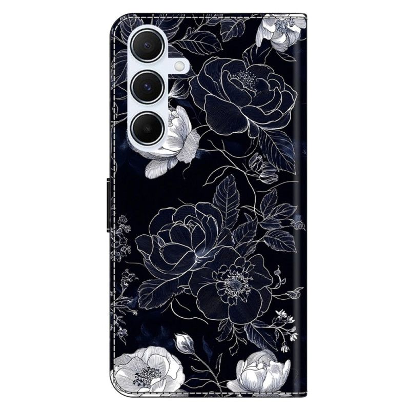 Læder Cover Samsung Galaxy A17 4g / 5g Telefon Etui Vintage Blomster
