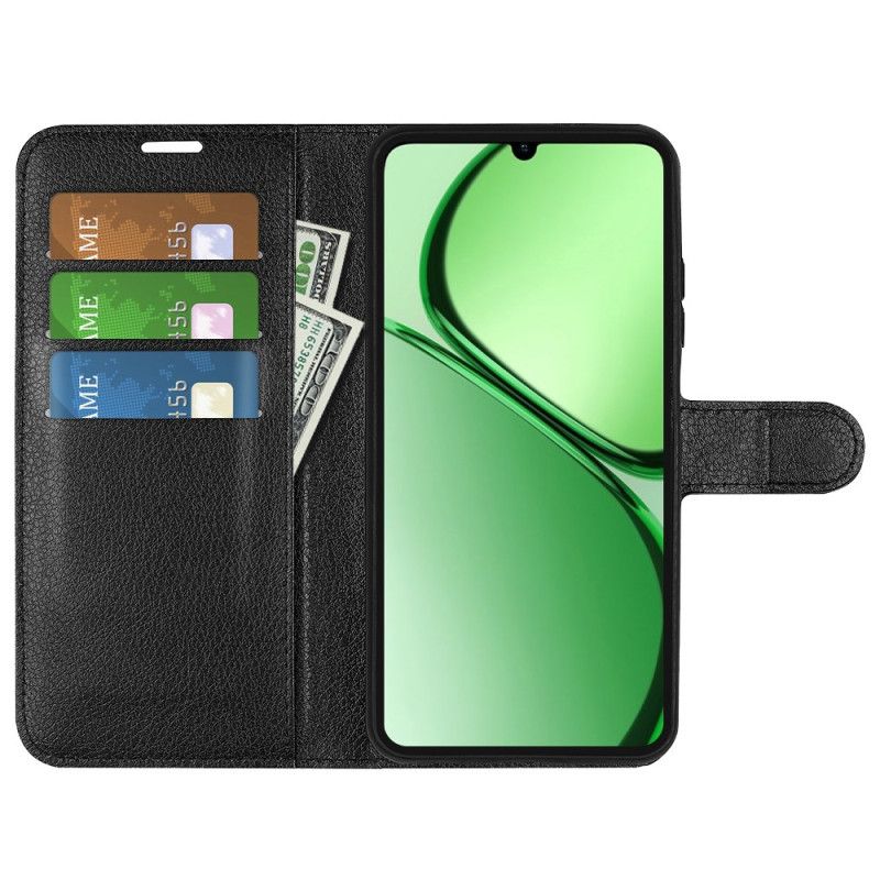 Flip Cover Realme Note 60 Klassisk Litchi-kunstlæder