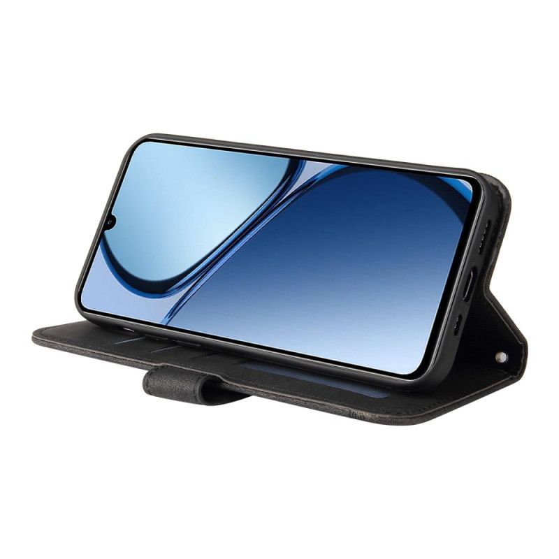 Læder Cover Realme Note 60 Dekorativ Nitte Med Ruskindseffekt