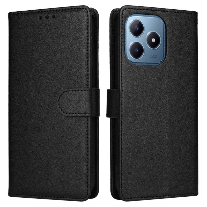 Læder Cover Realme Note 60 Telefon Etui Almindelig Kunstlæder