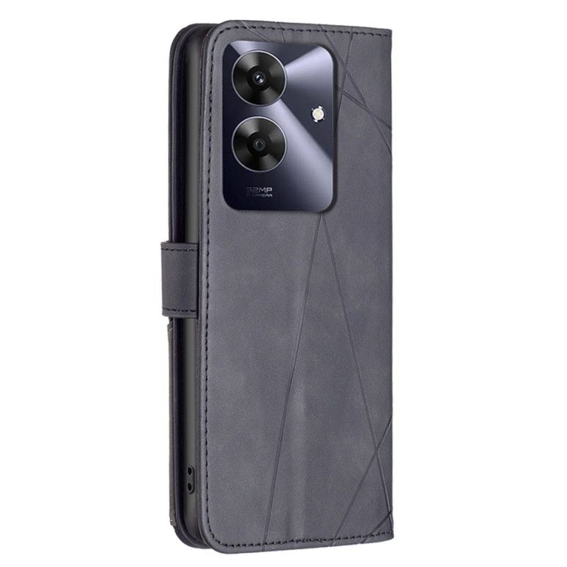 Læder Cover Realme Note 60 Telefon Etui Geometriske Mønstre Binfen Color