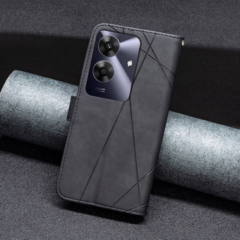 Læder Cover Realme Note 60 Telefon Etui Geometriske Mønstre Binfen Color