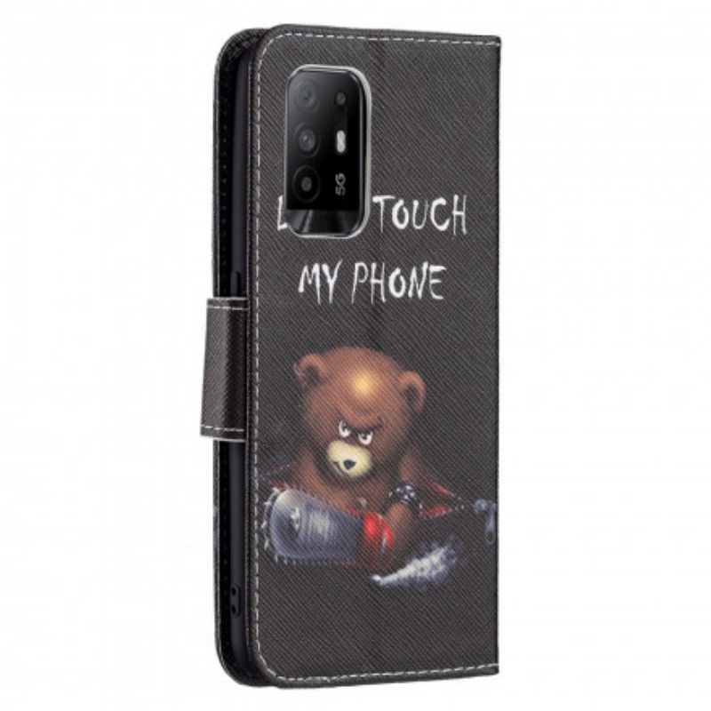 Læder Cover Oppo A94 5g Farlig Bjørn