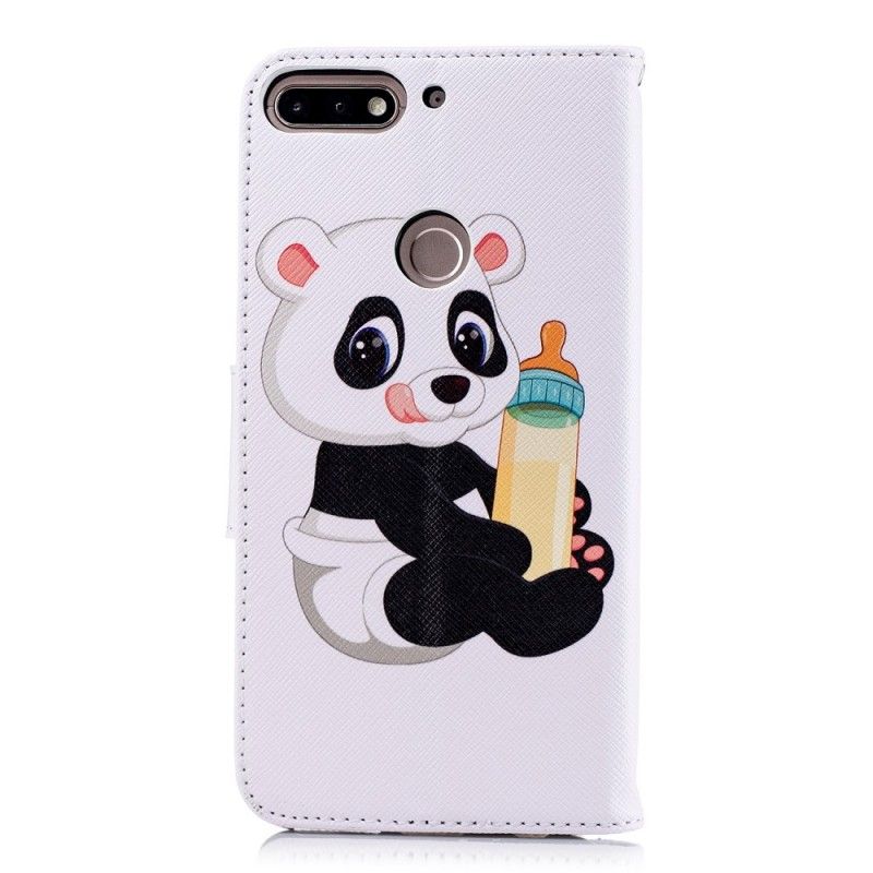 Flip Cover Læder Honor 7C Baby Panda