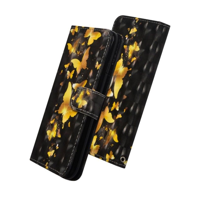 Flip Cover Sony Xperia L3 Mobilcover Gule Sommerfugle