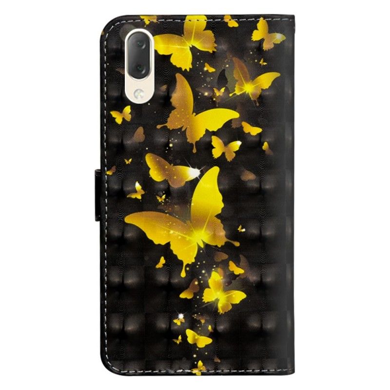 Flip Cover Sony Xperia L3 Mobilcover Gule Sommerfugle