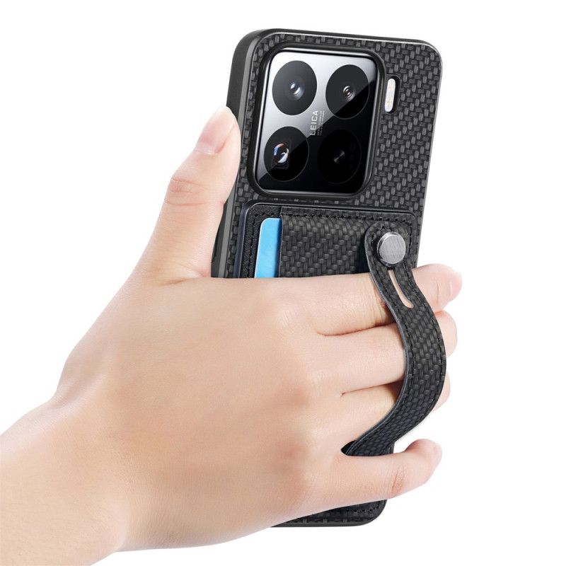 Cover Til Xiaomi 15 Kortholder Og Rem I Kulfiber