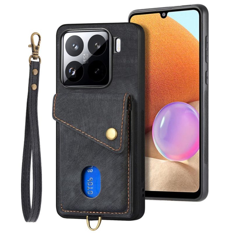 Cover Xiaomi 15 Kortholder Og Rem I Ruskindseffekt