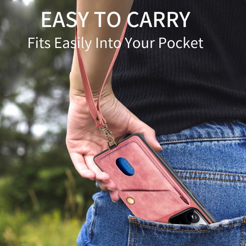 Cover Xiaomi 15 Kortholder Og Rem I Ruskindseffekt