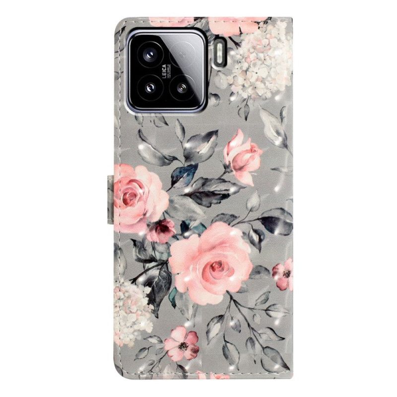 Flip Cover Til Xiaomi 15 3d-blomster