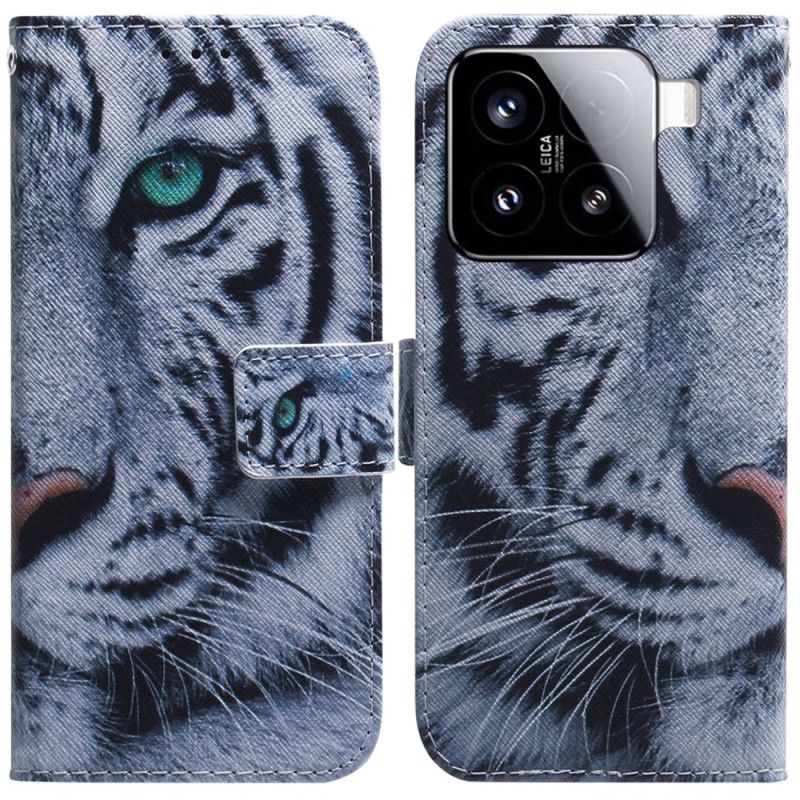 Flip Cover Til Xiaomi 15 Hvid Tiger