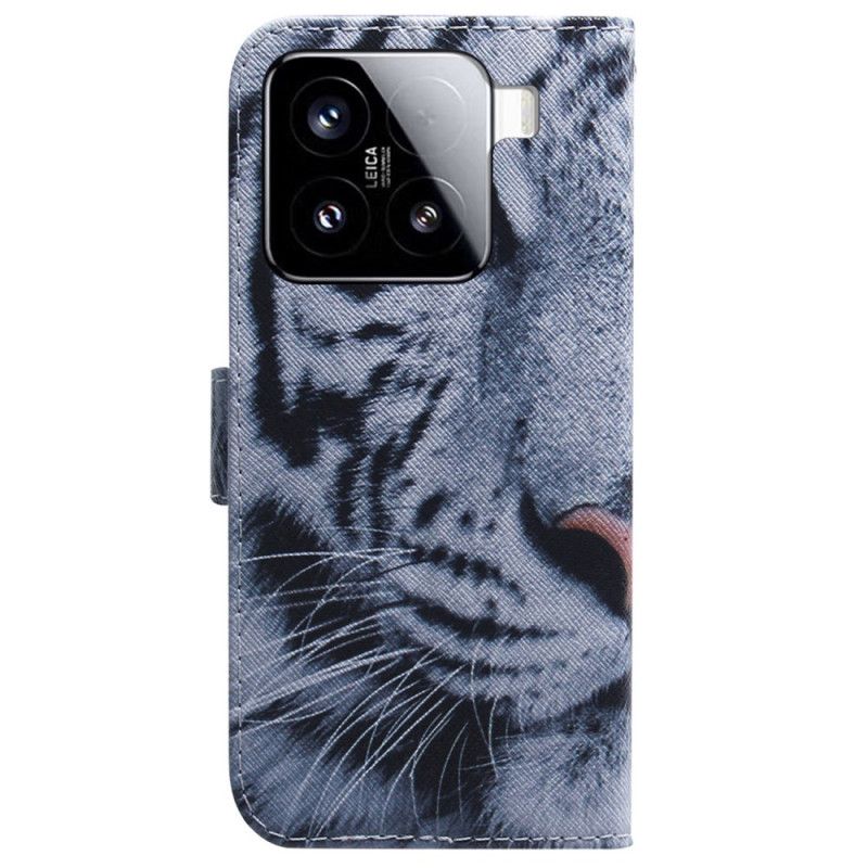 Flip Cover Til Xiaomi 15 Hvid Tiger