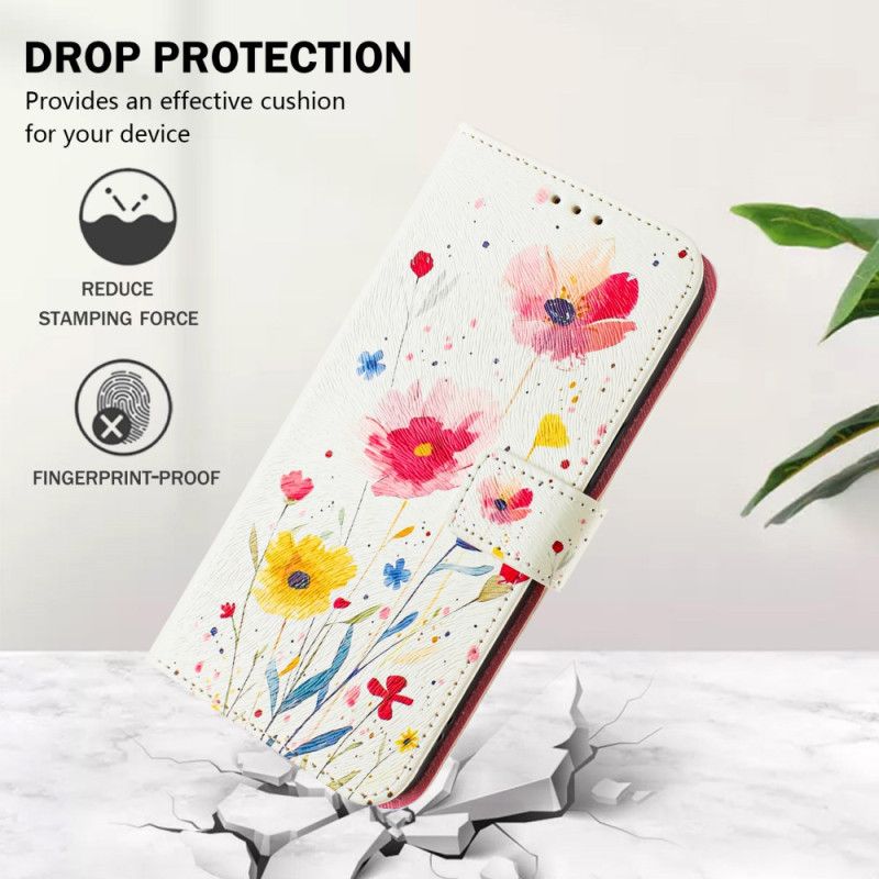 Flip Cover Xiaomi 15 Blomstermotiv