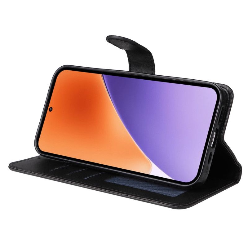 Flip Cover Xiaomi 15 Ensfarvet Læderrem